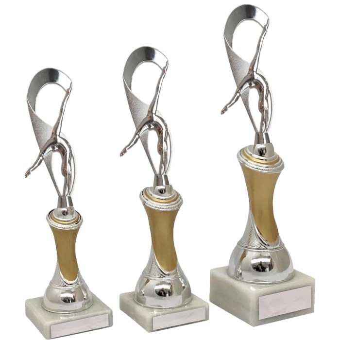 GYMNASTICS METAL TROPHY - 3 SIZES 